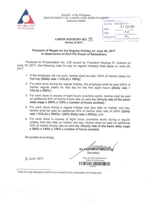 READ: DOLE issues .